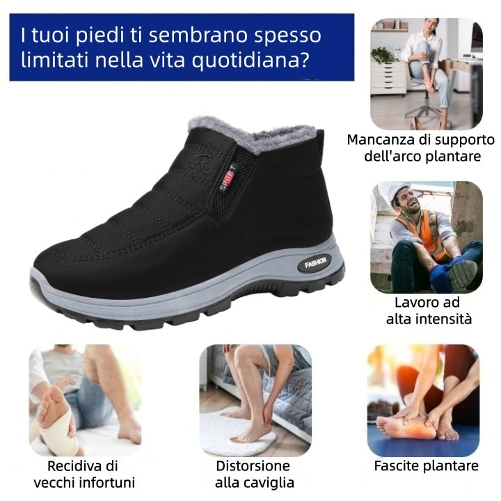 Devenp - Scarpa ortopedica invernale ergonomica per dolori a piedi, ginocchia e schiena - Unisex