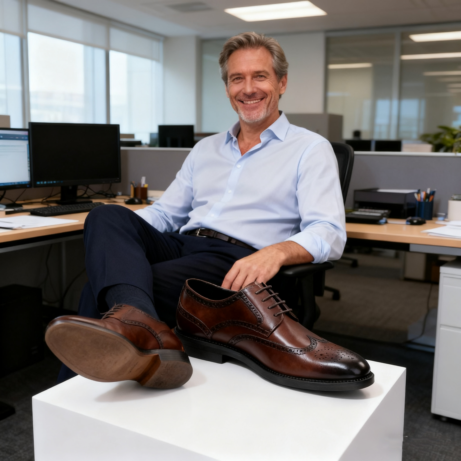 Scarpe ortopediche da uomo DEVENP | Scarpe in vera pelle comode e di alta qualità | Design ergonomico per alleviare il disagio alla schiena, alle articolazioni e ai piedi | Sconto del 50% per un periodo limitato, fino a esaurimento scorte