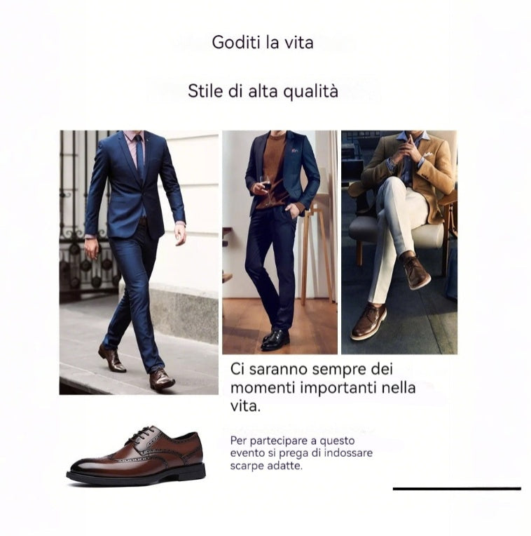 Scarpe ortopediche da uomo DEVENP | Scarpe in vera pelle comode e di alta qualità | Design ergonomico per alleviare il disagio alla schiena, alle articolazioni e ai piedi | Sconto del 50% per un periodo limitato, fino a esaurimento scorte