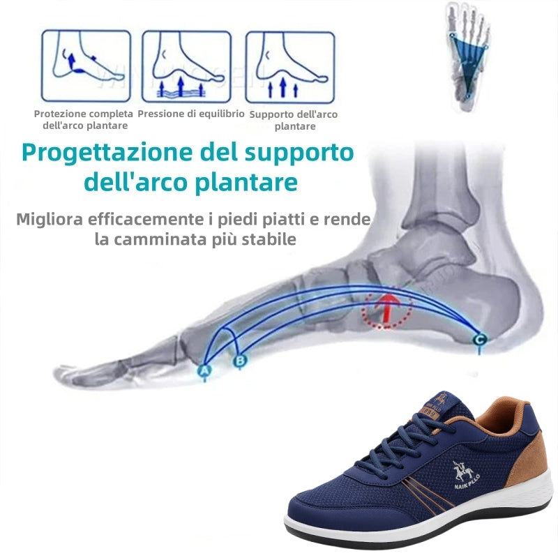 Scarpe ortopediche unisex DEVENP | Scarpe casual cucite a mano, comode e traspiranti | Progettate ergonomicamente per alleviare il dolore alla schiena, alle articolazioni e ai piedi | Sconto del 50% per un periodo limitato, fino a esaurimento scorte