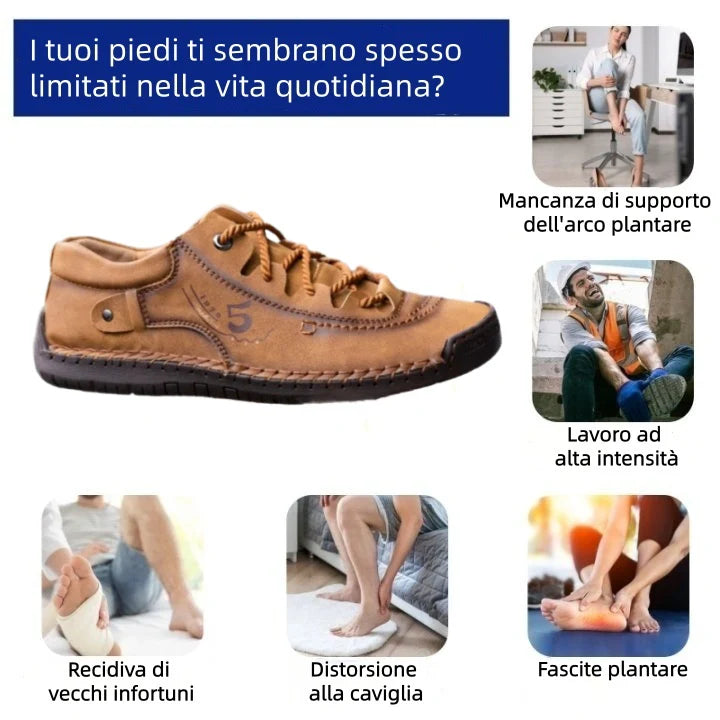 Scarpe ortopediche unisex DEVENP | Scarpe casual in vera pelle cucite a mano | Progettate ergonomicamente per alleviare il dolore alla schiena, alle articolazioni e ai piedi | Sconto del 50% per un periodo limitato, fino a esaurimento scorte