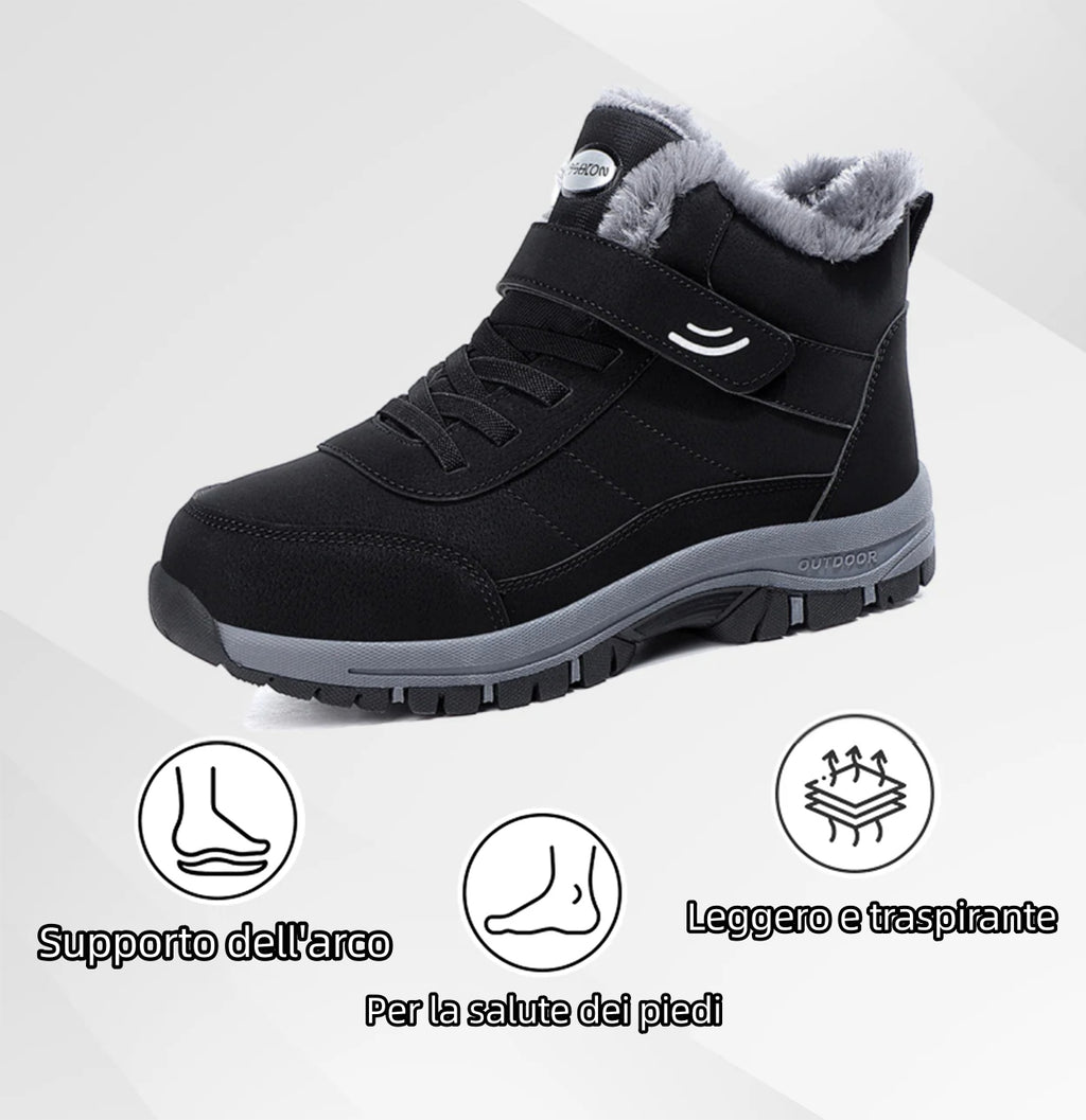 Scarpe invernali in pelle scamosciata ortopedica DEVENP | Scarpe calde e di sicurezza con fodera in lana | Design ergonomico per alleviare il dolore a schiena, piedi e dolori | 🔥Sconto del 50% a tempo limitato, fino a esaurimento scorte