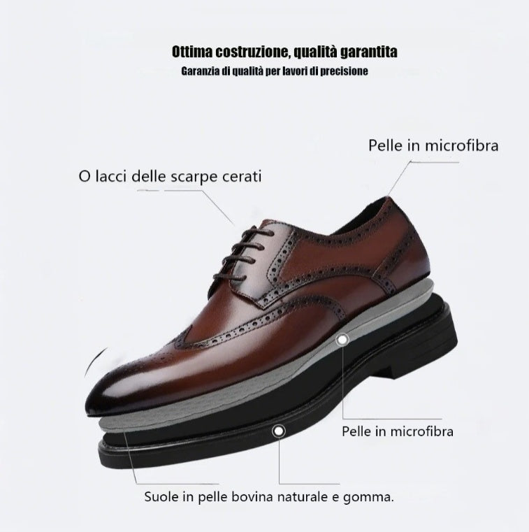 Scarpe ortopediche da uomo DEVENP | Scarpe in vera pelle comode e di alta qualità | Design ergonomico per alleviare il disagio alla schiena, alle articolazioni e ai piedi | Sconto del 50% per un periodo limitato, fino a esaurimento scorte