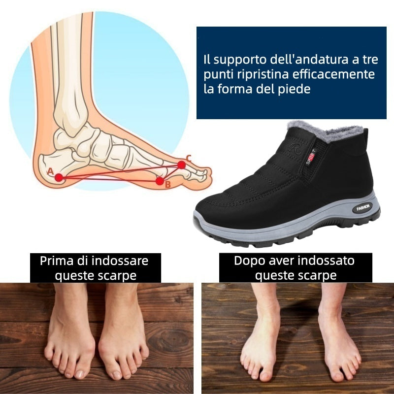 Devenp - Scarpa ortopedica invernale ergonomica per dolori a piedi, ginocchia e schiena - Unisex