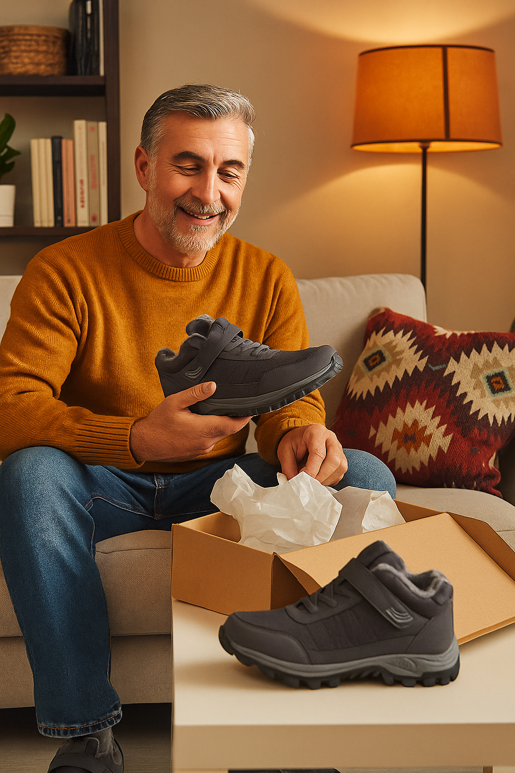 Scarpe invernali in pelle scamosciata ortopedica DEVENP | Scarpe calde e di sicurezza con fodera in lana | Design ergonomico per alleviare il dolore a schiena, piedi e dolori | 🔥Sconto del 50% a tempo limitato, fino a esaurimento scorte