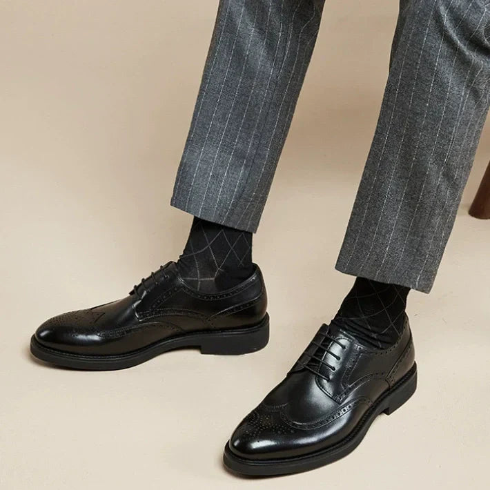 Scarpe ortopediche da uomo DEVENP | Scarpe in vera pelle comode e di alta qualità | Design ergonomico per alleviare il disagio alla schiena, alle articolazioni e ai piedi | Sconto del 50% per un periodo limitato, fino a esaurimento scorte
