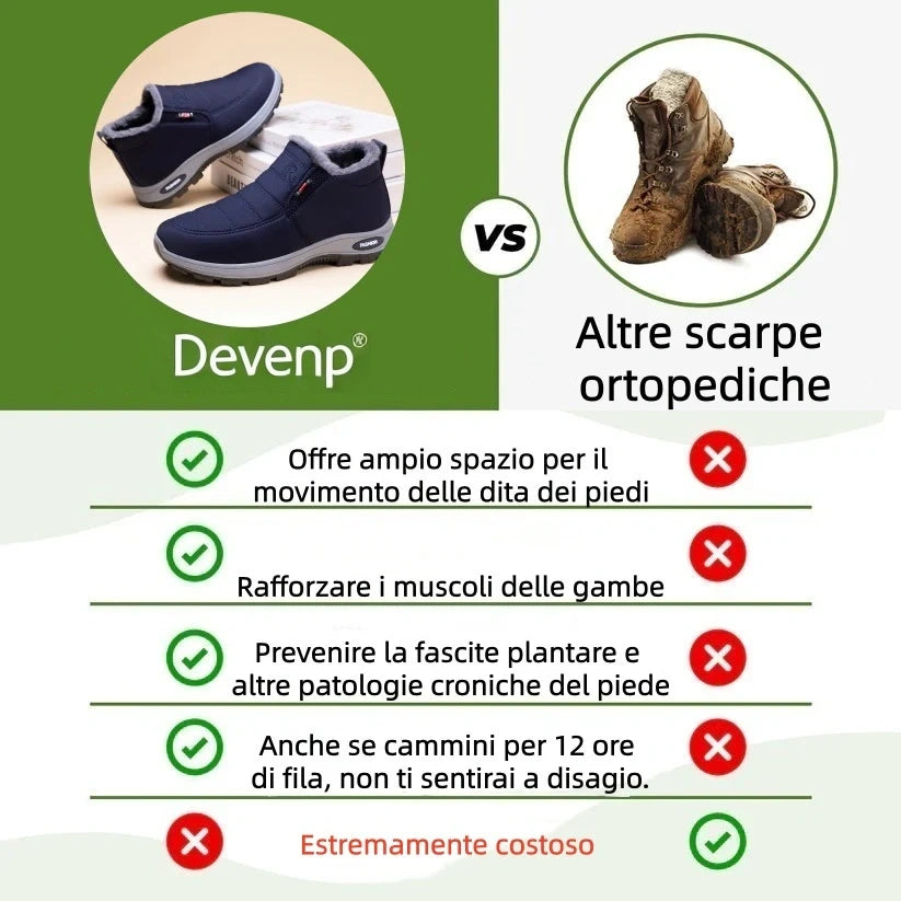 Devenp - Scarpa ortopedica invernale ergonomica per dolori a piedi, ginocchia e schiena - Unisex