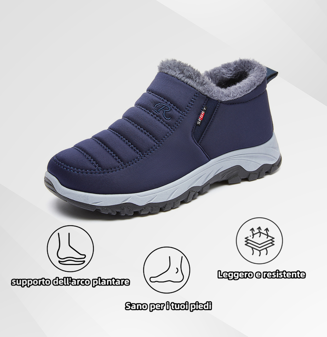 Scarpe ortopediche da donna DEVENP | Scarpe invernali con morbida fodera in lana | Design ergonomico per alleviare il dolore alla schiena, alle articolazioni e ai piedi | Sconto del 50% per un periodo limitato, fino a esaurimento scorte