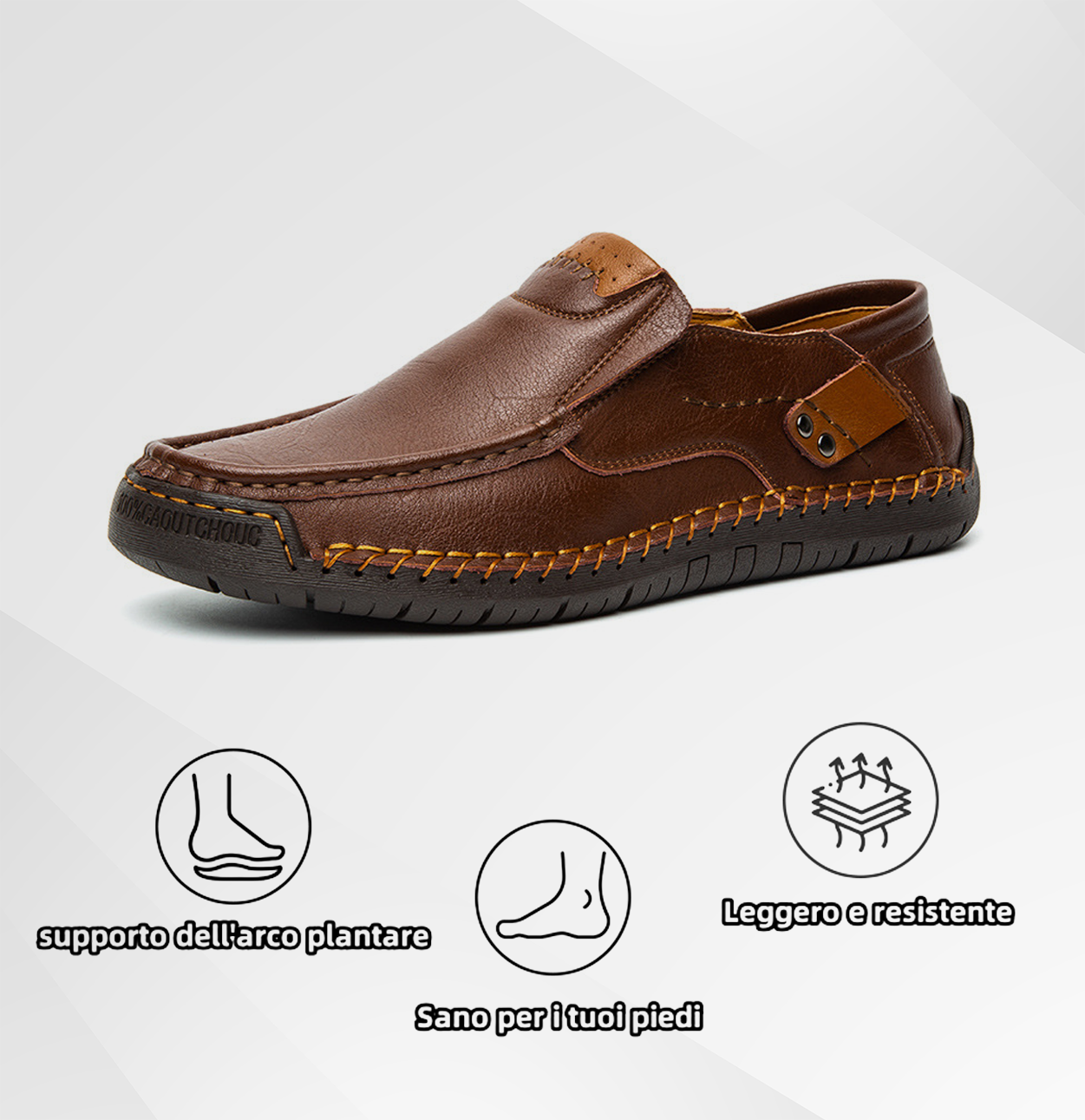 Scarpe ortopediche da uomo DEVENP | Mocassini impermeabili e slip-on | Progettate ergonomicamente per alleviare il dolore alla schiena, alle articolazioni e ai piedi | Sconto del 50% per un periodo limitato, fino a esaurimento scorte