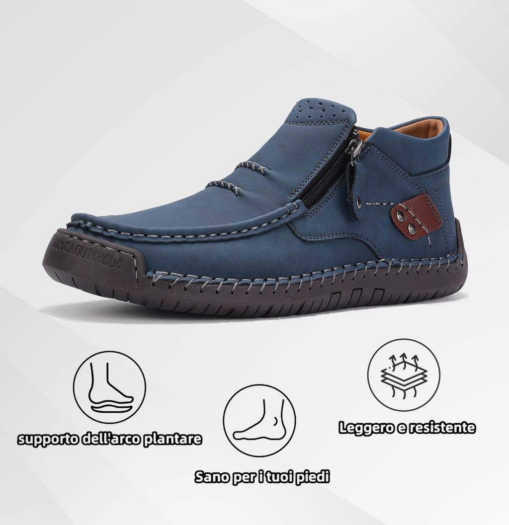 Scarpe ortopediche da uomo DEVENP | Scarpe slip-on in vera pelle cucite a mano | Progettate ergonomicamente per alleviare il dolore alla schiena, alle articolazioni e ai piedi | Sconto del 50% per un periodo limitato, fino a esaurimento scorte