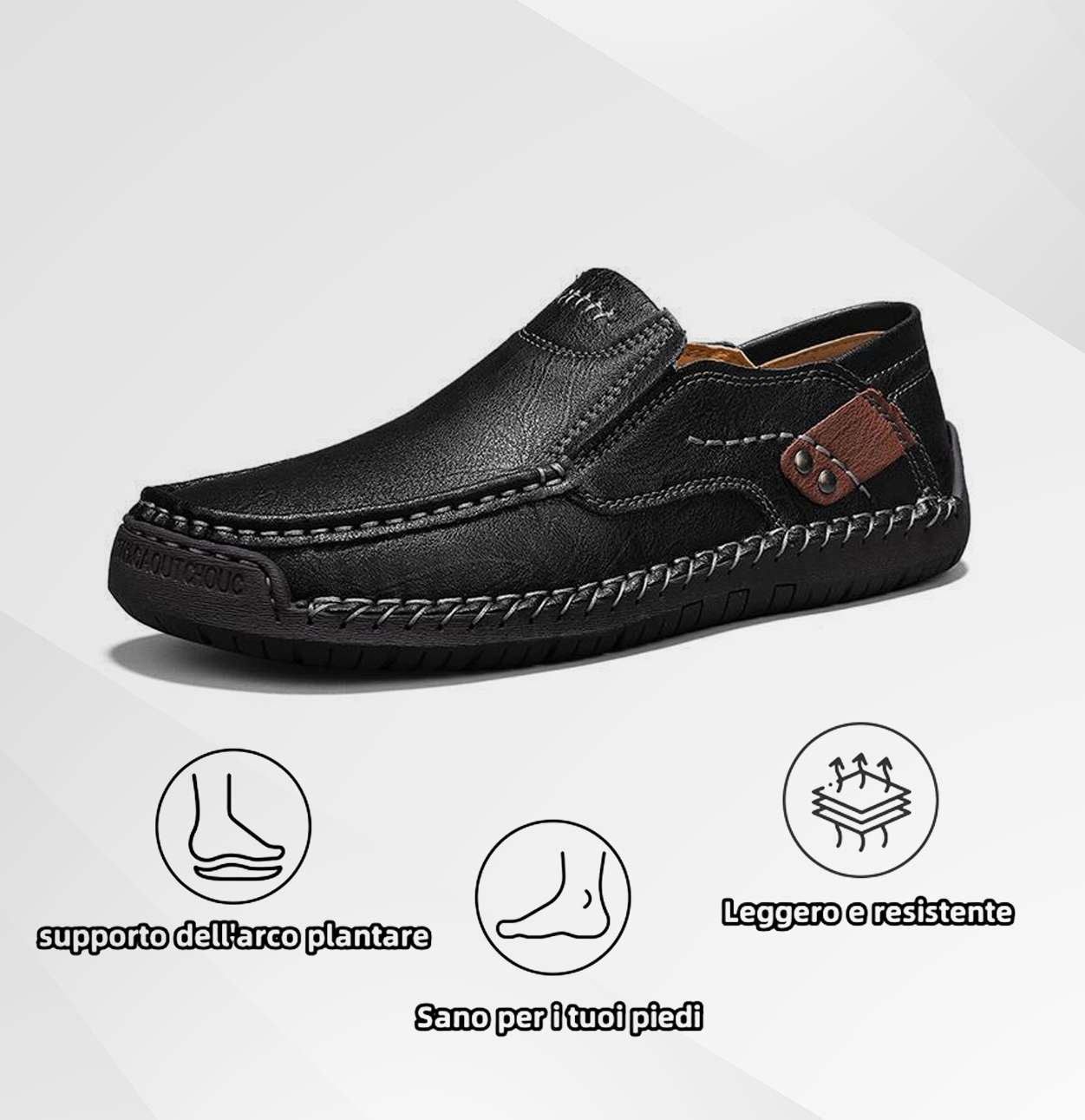 Scarpe ortopediche da uomo DEVENP | Mocassini impermeabili e slip-on | Progettate ergonomicamente per alleviare il dolore alla schiena, alle articolazioni e ai piedi | Sconto del 50% per un periodo limitato, fino a esaurimento scorte