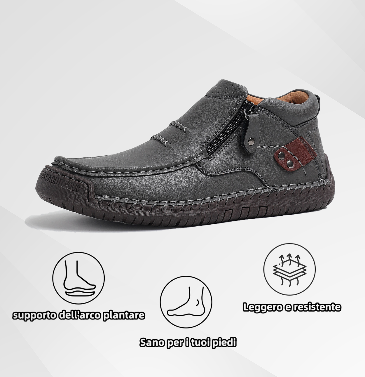 Scarpe ortopediche da uomo DEVENP | Scarpe slip-on in vera pelle cucite a mano | Progettate ergonomicamente per alleviare il dolore alla schiena, alle articolazioni e ai piedi | Sconto del 50% per un periodo limitato, fino a esaurimento scorte