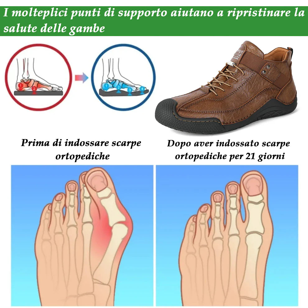 Scarpe ortopediche da uomo DEVENP | Scarpe in pelle di vitello di alta qualità, impermeabili e antiscivolo | Design ergonomico per alleviare il disagio a schiena, articolazioni e piedi | Sconto del 50% per un periodo limitato, fino a esaurimento scorte
