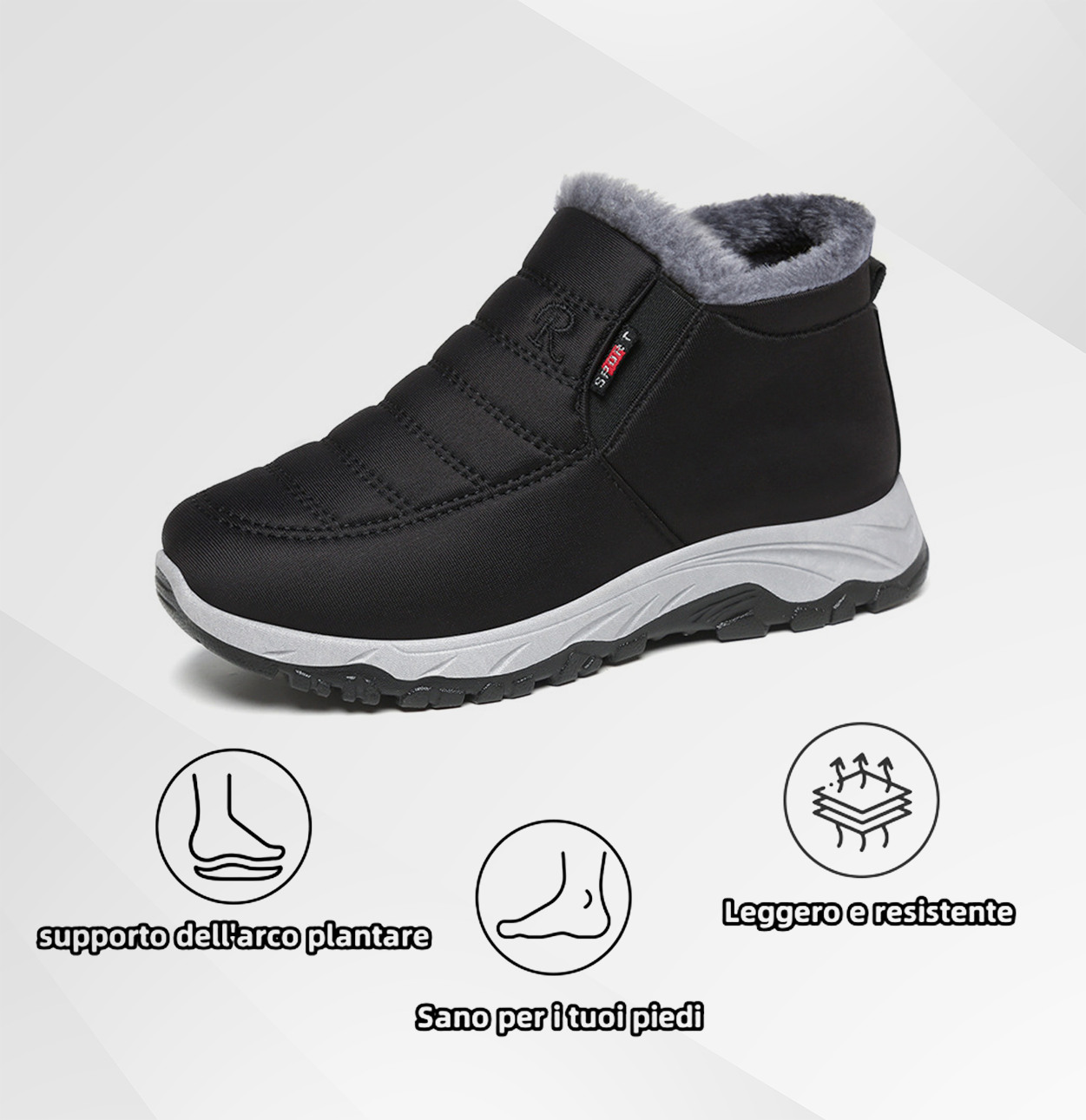 Scarpe ortopediche da donna DEVENP | Scarpe invernali con morbida fodera in lana | Design ergonomico per alleviare il dolore alla schiena, alle articolazioni e ai piedi | Sconto del 50% per un periodo limitato, fino a esaurimento scorte