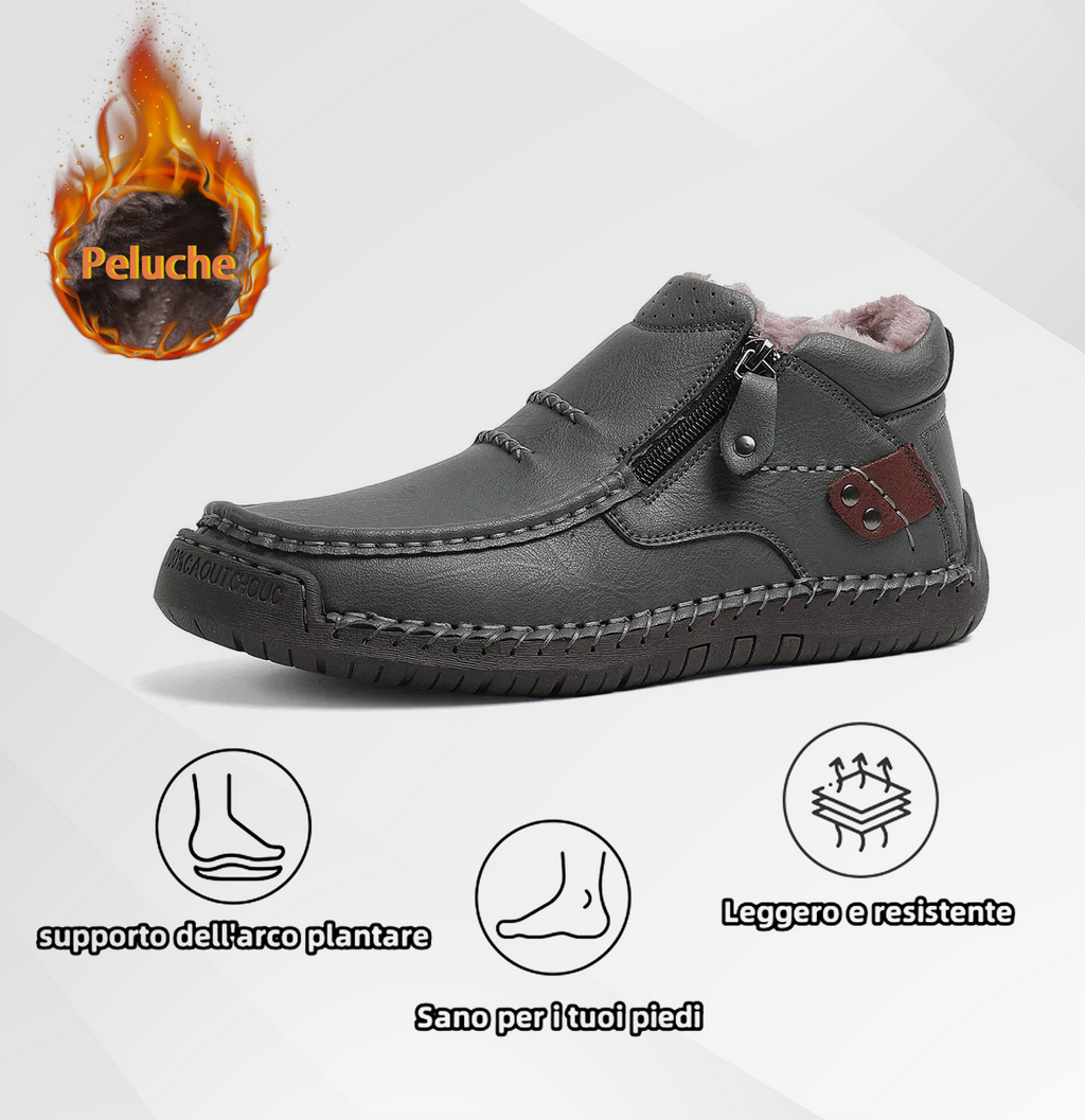 Scarpe ortopediche da uomo DEVENP | Scarpe slip-on in vera pelle cucite a mano | Progettate ergonomicamente per alleviare il dolore alla schiena, alle articolazioni e ai piedi | Sconto del 50% per un periodo limitato, fino a esaurimento scorte
