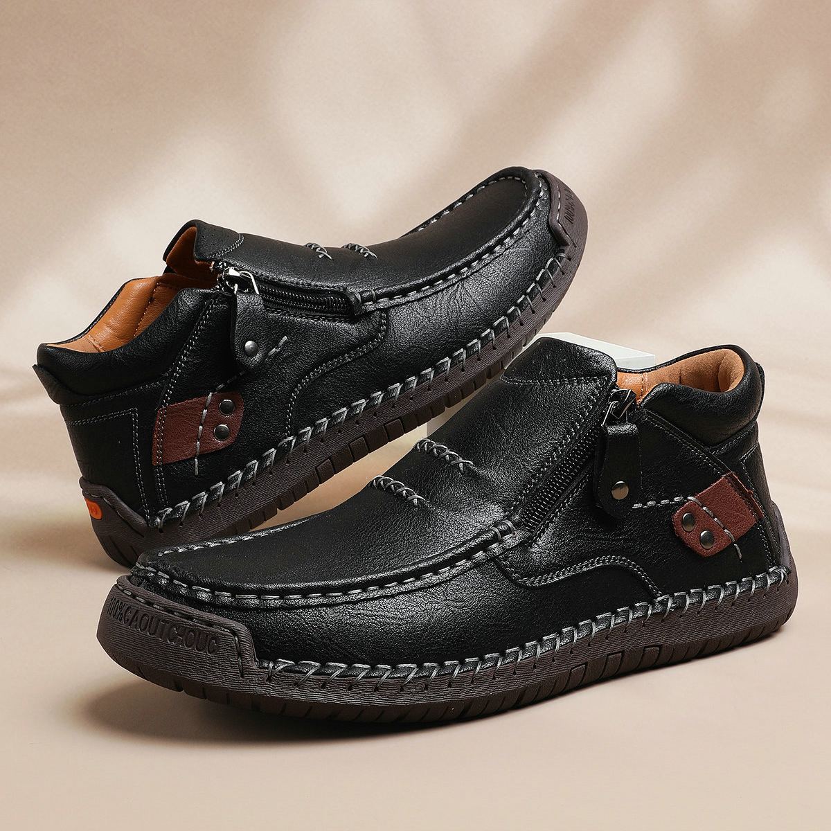 Scarpe ortopediche da uomo DEVENP | Scarpe slip-on in vera pelle cucite a mano | Progettate ergonomicamente per alleviare il dolore alla schiena, alle articolazioni e ai piedi | Sconto del 50% per un periodo limitato, fino a esaurimento scorte
