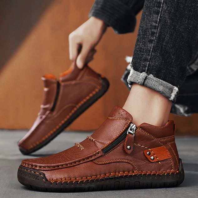 Scarpe ortopediche da uomo DEVENP | Scarpe slip-on in vera pelle cucite a mano | Progettate ergonomicamente per alleviare il dolore alla schiena, alle articolazioni e ai piedi | Sconto del 50% per un periodo limitato, fino a esaurimento scorte
