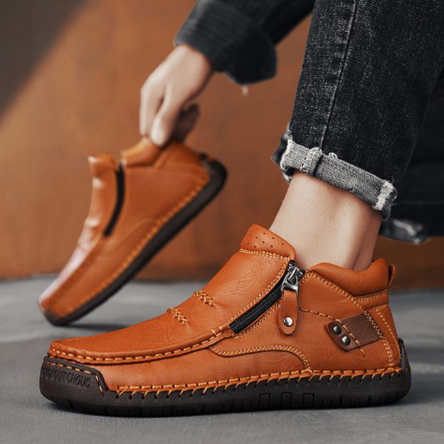 Scarpe ortopediche da uomo DEVENP | Scarpe slip-on in vera pelle cucite a mano | Progettate ergonomicamente per alleviare il dolore alla schiena, alle articolazioni e ai piedi | Sconto del 50% per un periodo limitato, fino a esaurimento scorte