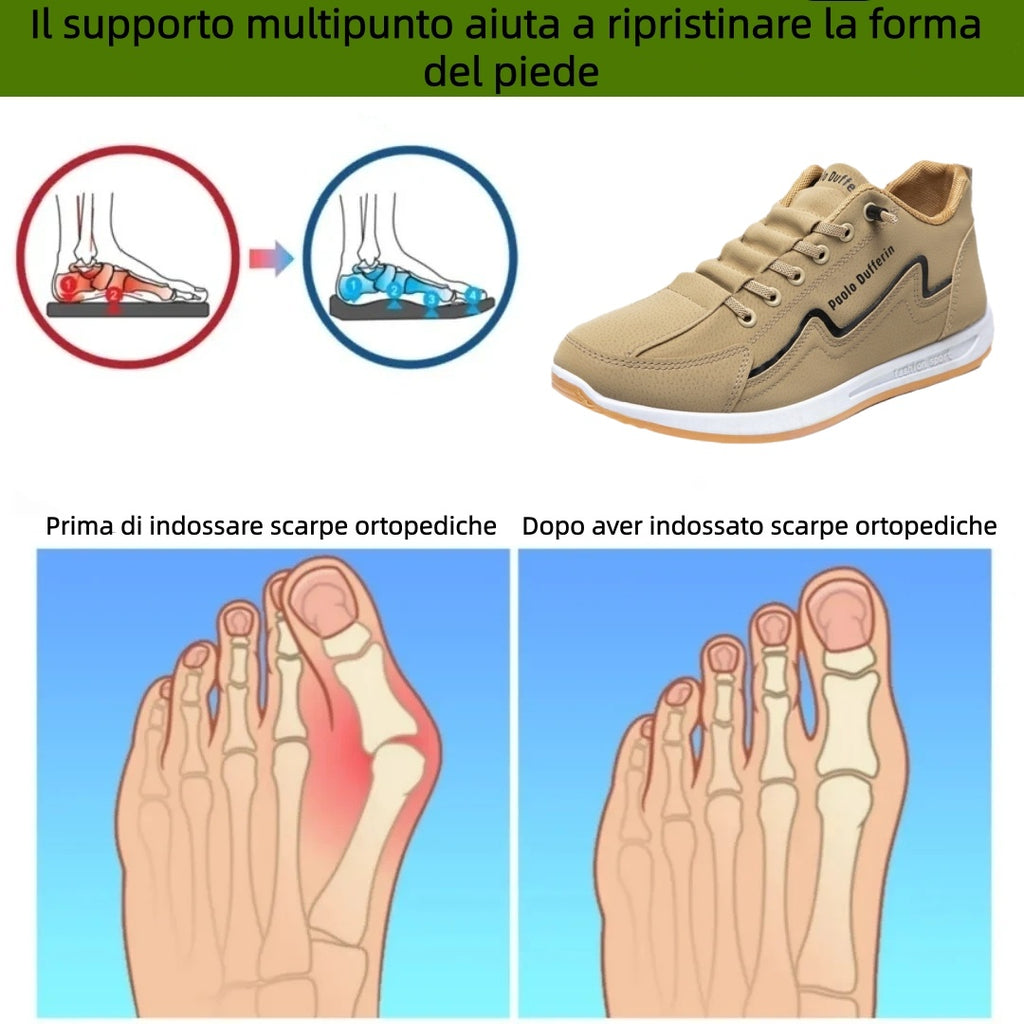 [🔥Oggi a metà prezzo - non lasciartelo sfuggire] Scarpe ortopediche dal design ergonomico - design con supporto dell'arco plantare 👞Puoi facilmente sbarazzarti del dolore ai piedi