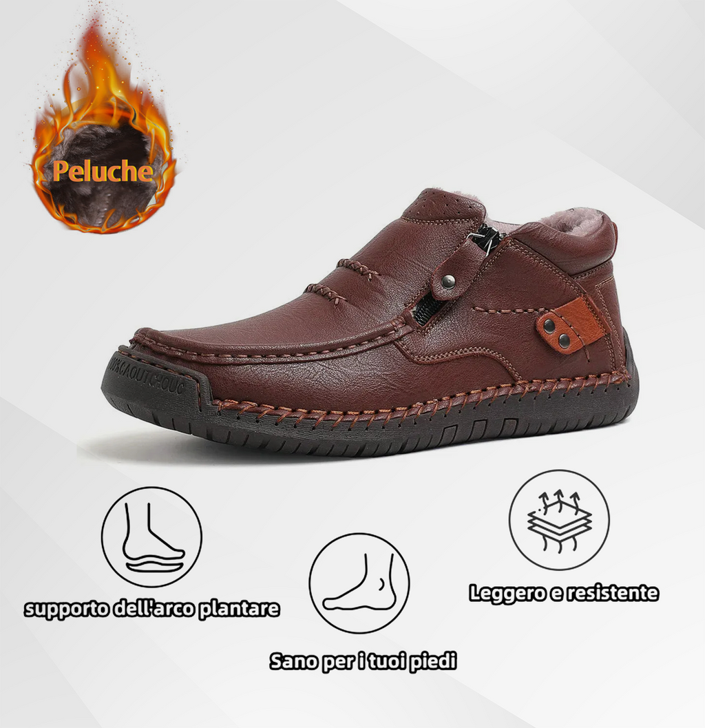 Scarpe ortopediche da uomo DEVENP | Scarpe slip-on in vera pelle cucite a mano | Progettate ergonomicamente per alleviare il dolore alla schiena, alle articolazioni e ai piedi | Sconto del 50% per un periodo limitato, fino a esaurimento scorte